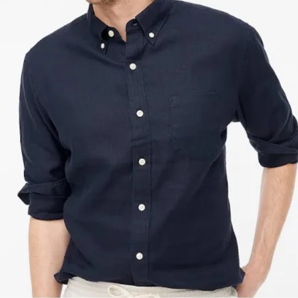 J Crew Men’s Slim Linen Cotton Shirt